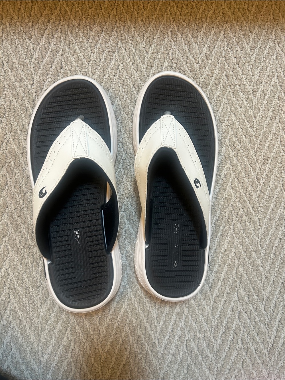 Women's Black and White Comfort Flip Sandals